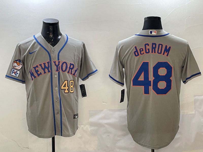Men New York Mets #48 Degrom Grey Game 2025 Nike MLB Jersey style 3